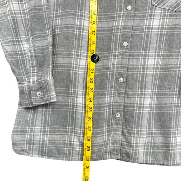 Old Navy Grey Boyfriend Shirt Plaid Button Up Chest Pocket‎ Shirt Size XL - Picture 5 of 6